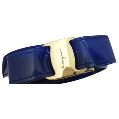 Pre-owned Ferragamo Leather Belt In Blue