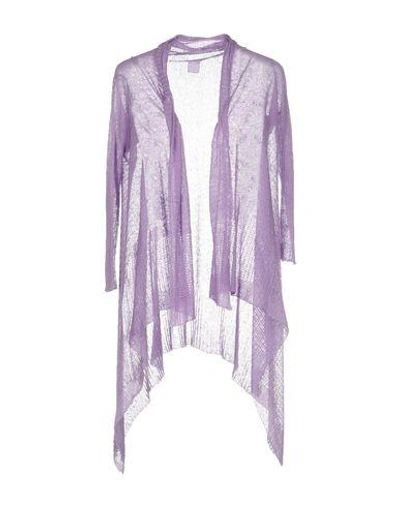 120% Lino Cardigan In Light Purple