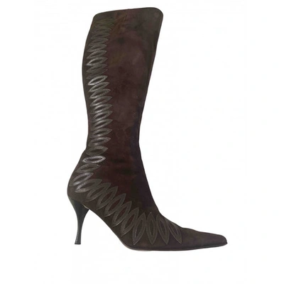 Pre-owned Amanda Wakeley Leather Boots In Brown