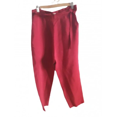 Pre-owned Humanoid Straight Trousers In Red