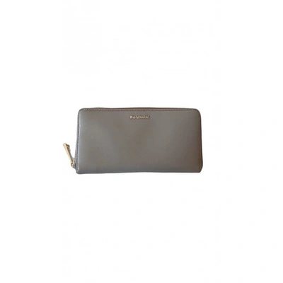 Pre-owned Baldinini Leather Wallet In Grey
