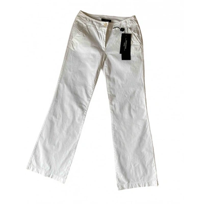 Pre-owned Max Mara Straight Pants In White