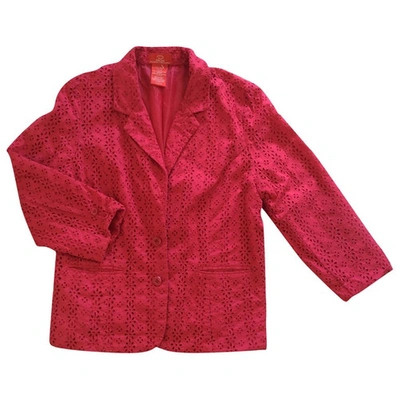 Pre-owned Oscar De La Renta Pink Cotton Jacket