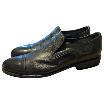 Pre-owned Alberto Fasciani Leather Flats In Black