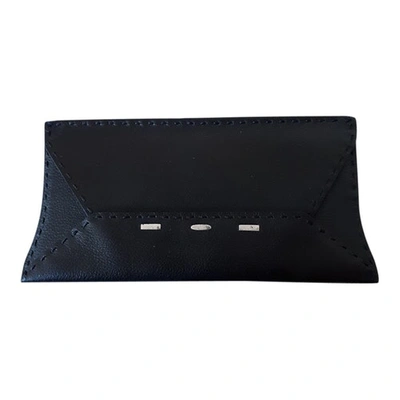 Pre-owned Vbh Leather Card Wallet In Black