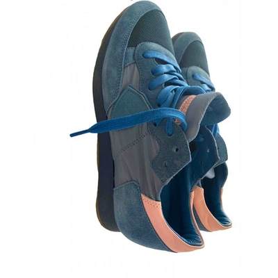 Pre-owned Philippe Model Blue Suede Trainers