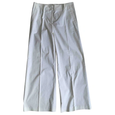 Pre-owned Max Mara Large Trousers In White