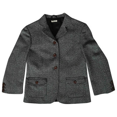 Pre-owned Miu Miu Wool Jacket In Grey