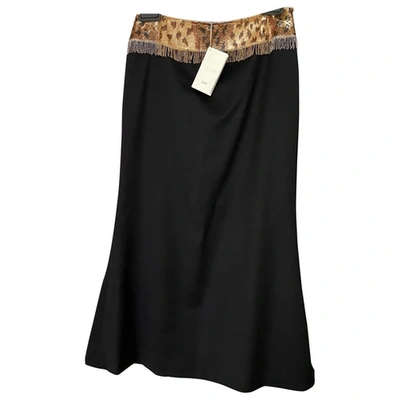Pre-owned Escada Wool Maxi Skirt In Black