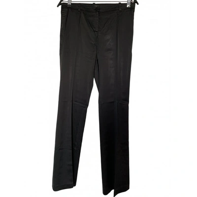 Pre-owned Versace Straight Trousers In Black