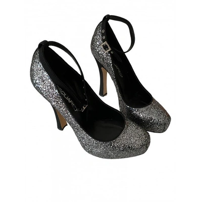 Pre-owned Dsquared2 Glitter Heels In Metallic
