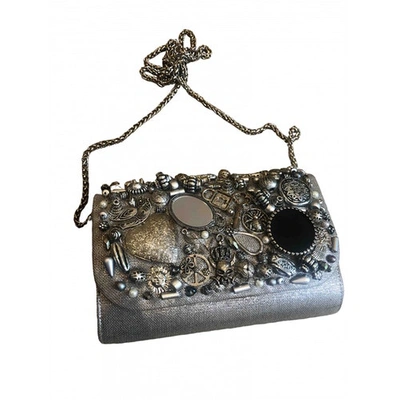 Pre-owned Sarah's Bag Cloth Clutch Bag In Silver
