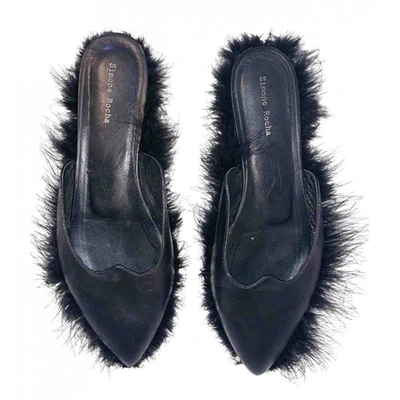 Pre-owned Simone Rocha Leather Mules In Black
