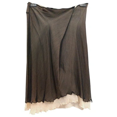 Pre-owned Alessandro Dell'acqua Silk Mid-length Skirt In Black