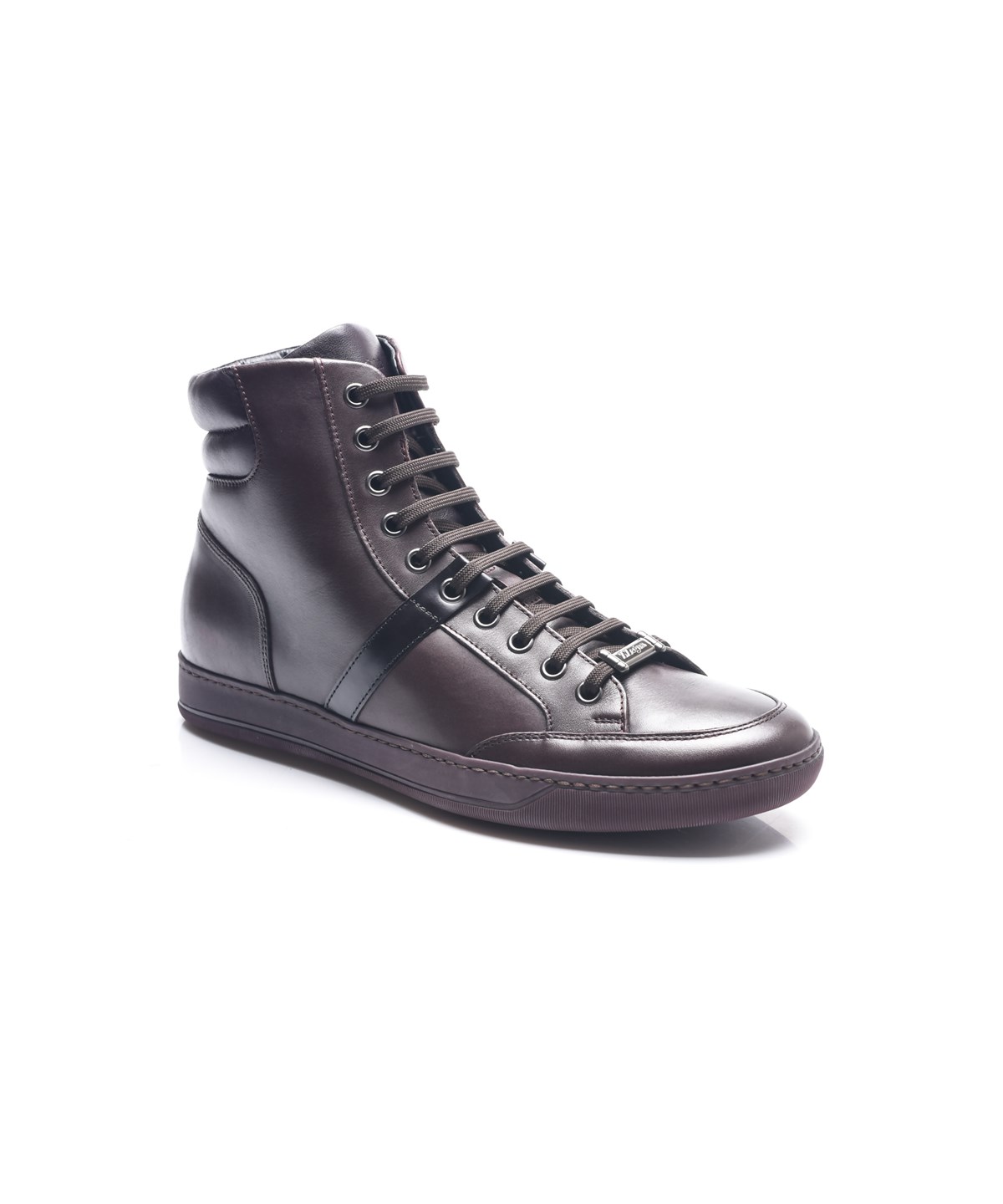 Ermenegildo Zegna Z Zegna By Men Leather High Top Sneaker Shoes Brown ...