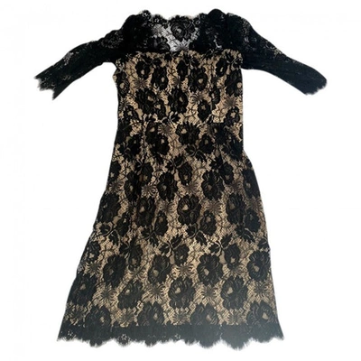 Pre-owned Milly Lace Mini Dress In Black