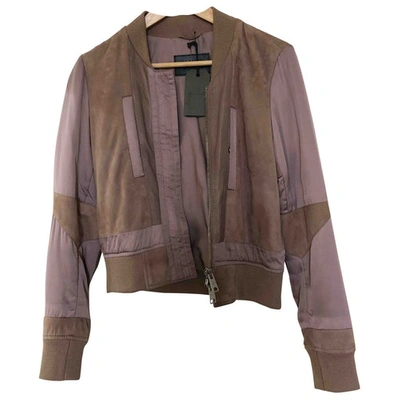 Pre-owned Allsaints Leather Jacket In Pink