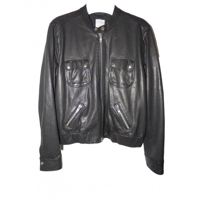 Pre-owned Pablo Leather Biker Jacket In Black