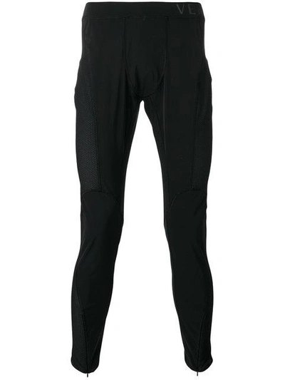 Versace Skinny Side Logo Track Pants In Black