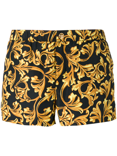 versace gold shorts