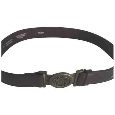Pre-owned Maje Leather Belt In Brown