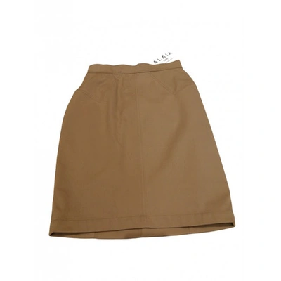Pre-owned Alaïa Mid-length Skirt In Beige