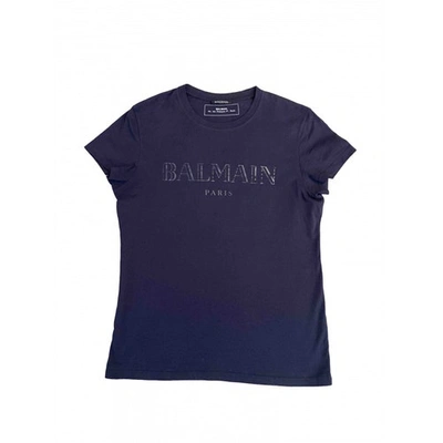 Pre-owned Balmain Navy Cotton T-shirt
