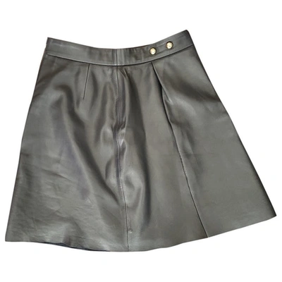 Pre-owned Pablo Leather Mid-length Skirt In Black