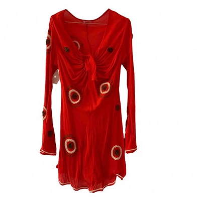 Pre-owned Poupette St Barth Mini Dress In Red