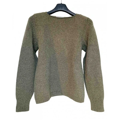 Pre-owned Saint Laurent Wool Pull In Khaki