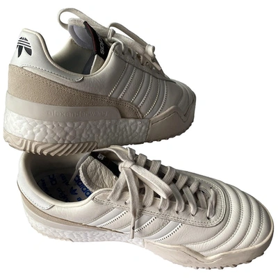 Pre-owned Adidas Originals By Alexander Wang Beige Leather Trainers