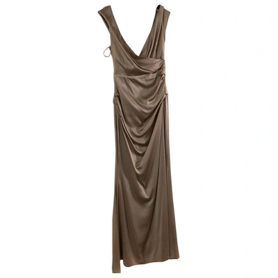 Pre-owned Talbot Runhof Maxi Dress In Gold