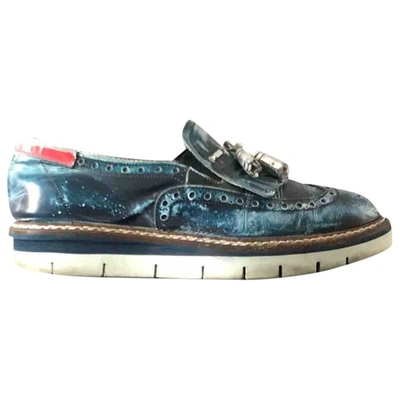 Pre-owned Baracuta Leather Flats In Blue