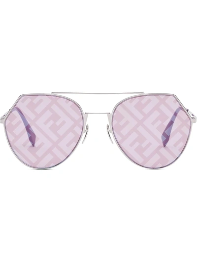 Fendi Eyeline Aviator-frame Sunglasses In Purple