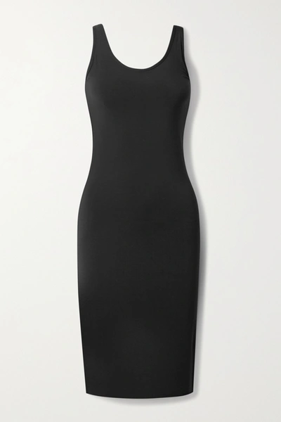 Commando Butter Open-back Stretch-modal Midi Dress In Black