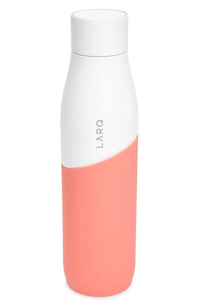 Larq Movement 32 Ounce Self Cleaning Water Bottle In White/ Coral