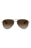 Tiffany & Co 57mm Aviator Sunglasses In Pale Gold Gradient