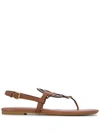 Coach Jeri Leather Thong Sandals In Saddle