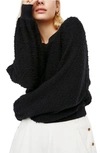 Free People Found My Friend Boucle Pullover In Black
