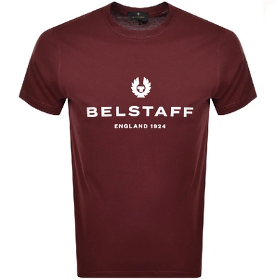 Belstaff Logo T Shirt Burgundy In Burgandy