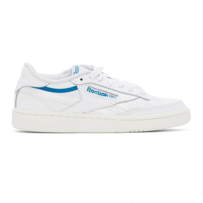 Reebok Classics White And Blue Club C 85 Sneakers In White Horiz