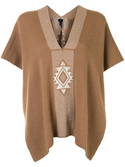 Voz Manta Estrella Knitted Top In Brown