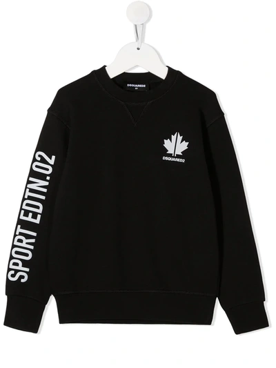 Dsquared2 Kids' Sport Edtn.02 Logo Sweatshirt In Black