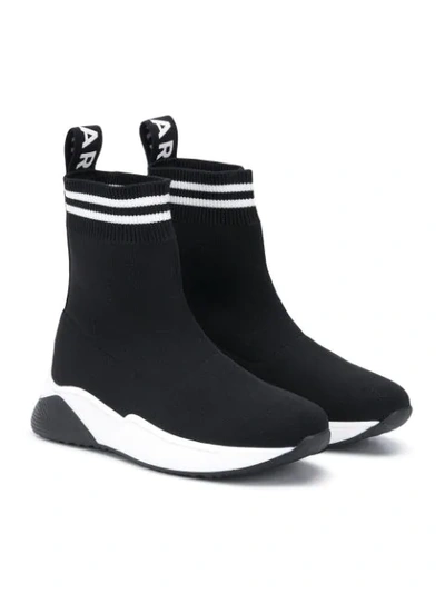 Balmain Kids' Sock-style High-top Sneakers In Black