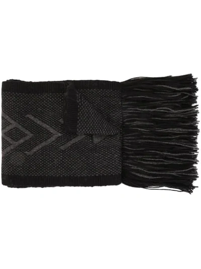 Voz Mapu Fringed Scarf In Black