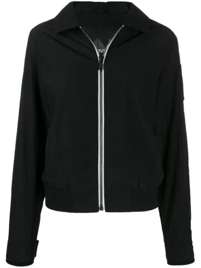 Moose Knuckles Contrasting Zip Bomber Jacket In Black