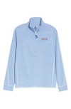 Vineyard Vines Microstripe Sankaty Half Zip Shep Shirt In Marlin