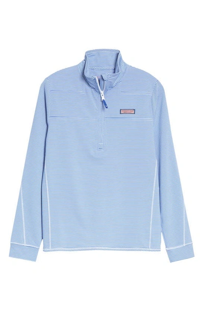 Vineyard Vines Microstripe Sankaty Half Zip Shep Shirt In Marlin