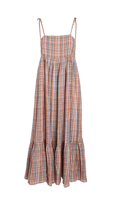 The Great The Dainty Plaid Cotton Midi Sundress In Midsummer Plaid