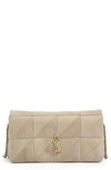 Saint Laurent Jamie 99 Patchwork Leather Baguette In Sea Salt